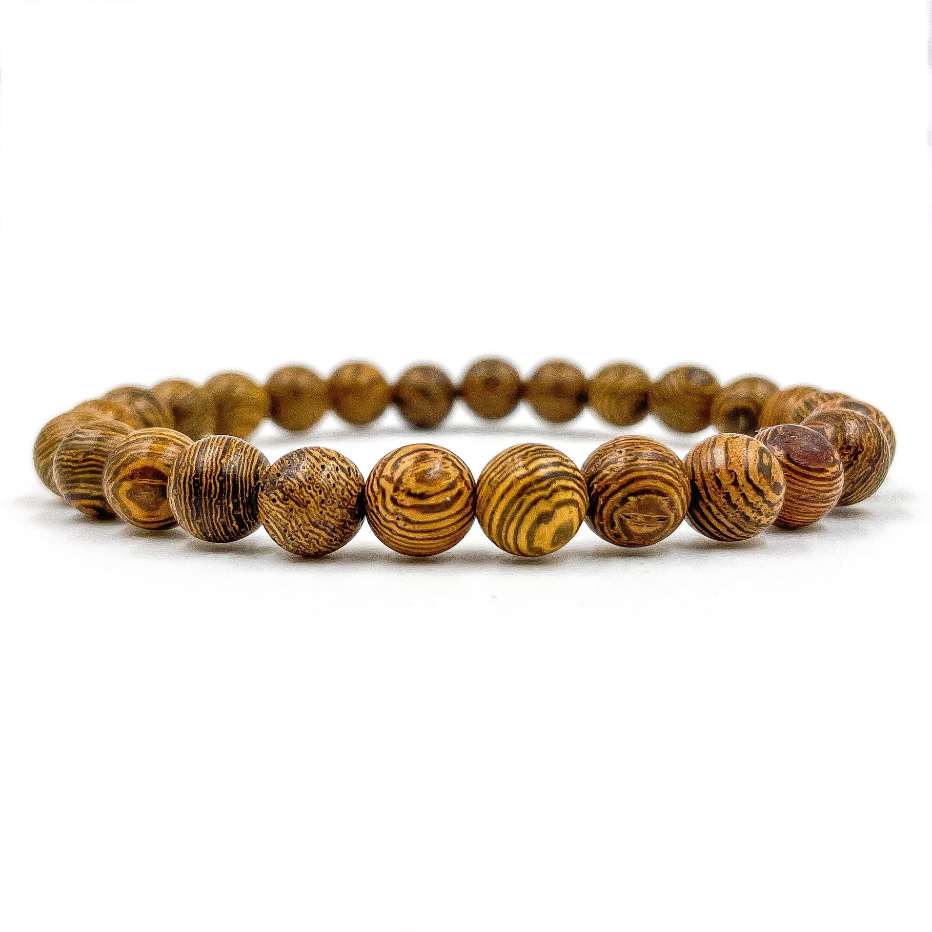 Union Zebrawood Mala Beaded Bracelet Handmade Natural - Rosetta Creative Boutique